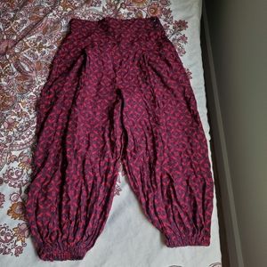 Anthropologie Harem Pants red